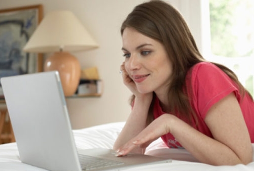 female chatting online